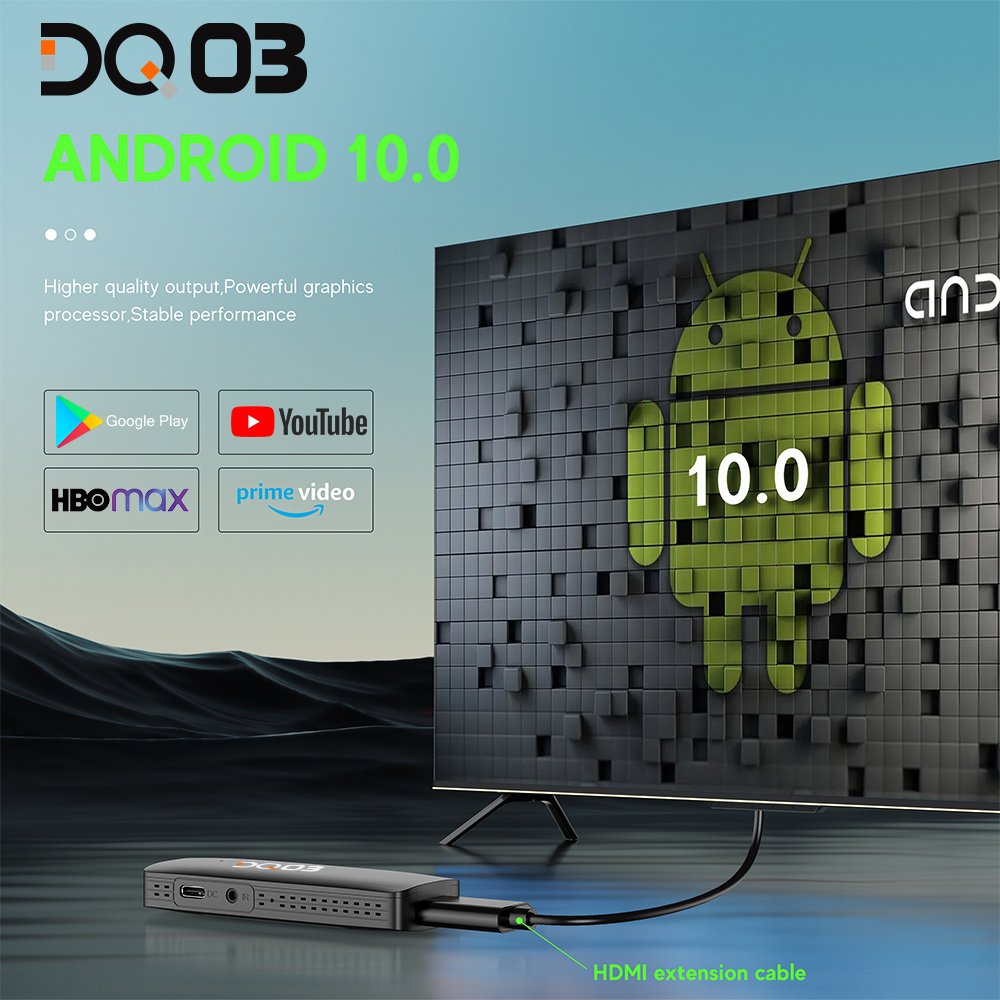 DQ03 Mini TVStick Android 10 Quad Core ARM Cortex A53 CPU 2GB16GB Support 4K2.4G&5.8G Dual Wifi Smart TV Box set top box