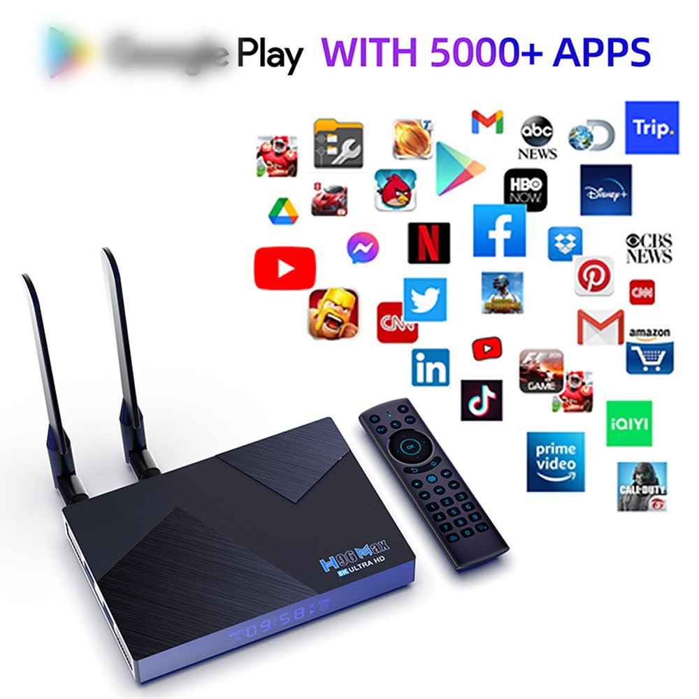 OTT Android 12 Media Box H96 MAX V58 Rockchip RK3588 Quad Core DDR4 8k Smart Tv Box Lan 1000M Wifi6 5g Wifi BT 5.0 OTA USB3.0 HD