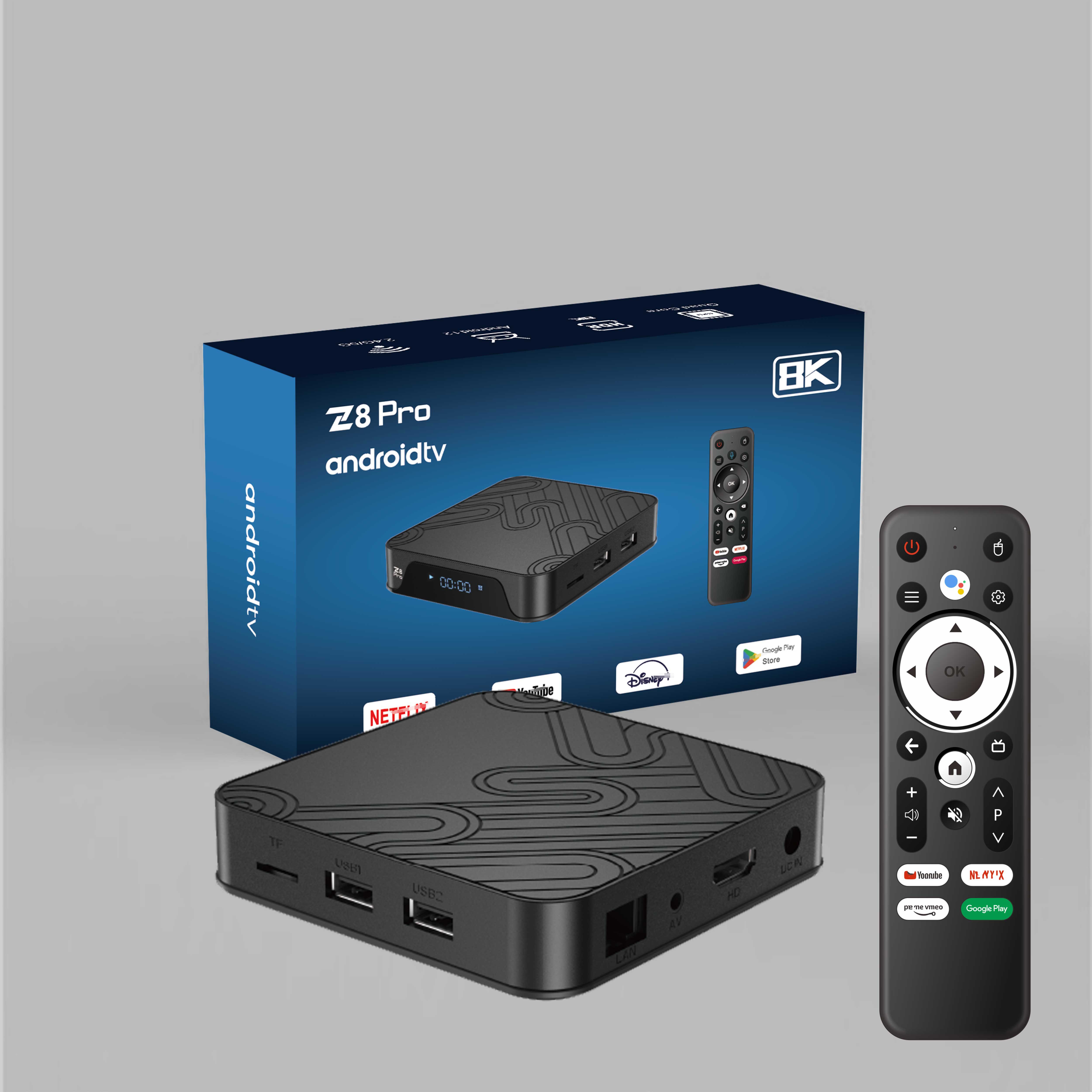 2024 New Network Set Top Box H618 Android 12 Network Box Voice Remote Control ATV Version Z8Pro