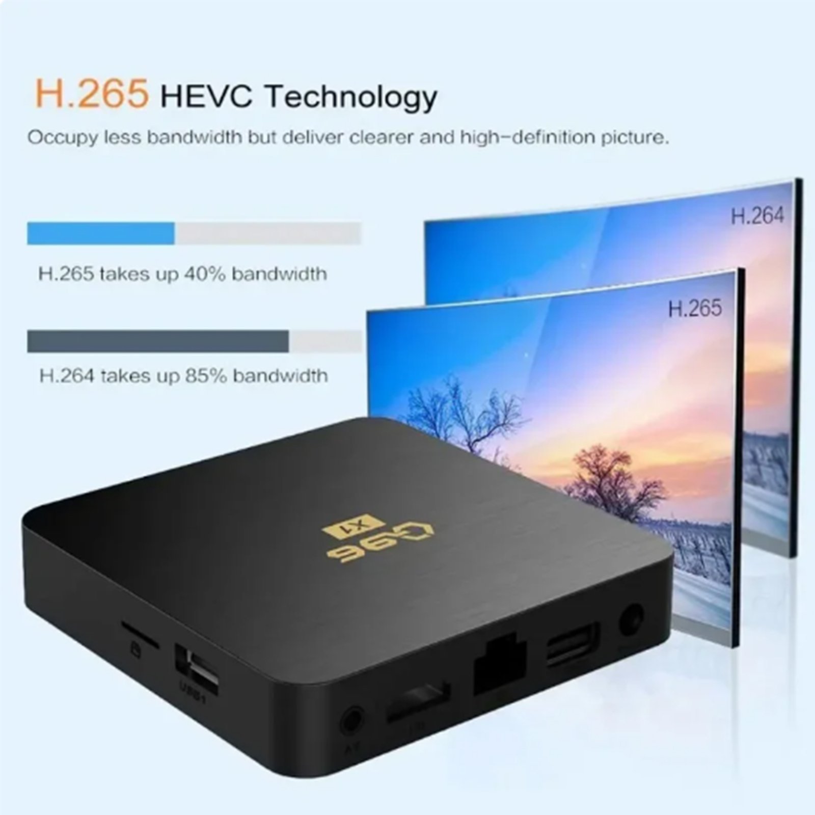 2024 New Q96 X1 Smart TV Box Android 7.1 Allwinner H3 Quad Core 2.4G WIFI 4K Set Top Box 1GB+8GB Media Player H.265 Set-top Box