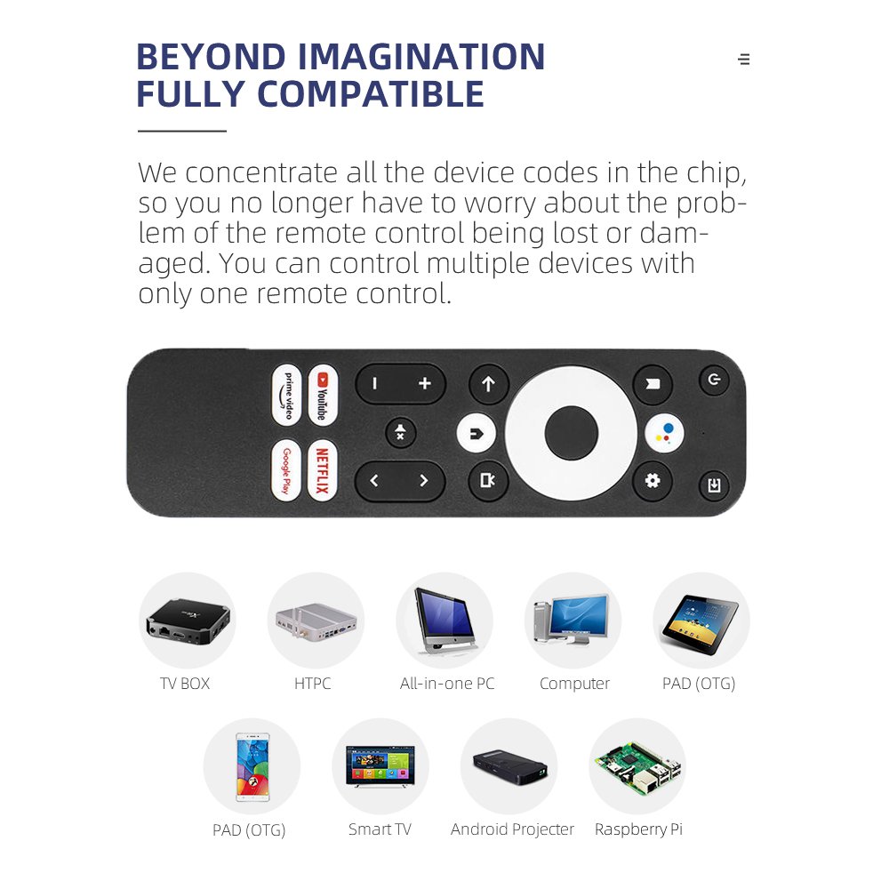 2023 New Voice Remote Control Compatible Onn TV Box H96 Max HAKOPRO MECOOL Android TV Stick Google Certified Set-Top Box