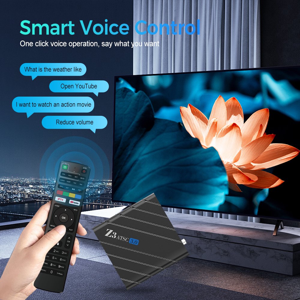 Super-Strong ATCS TV BOX Amlogic S905Y4-B 4K 2Gb Ram 16Gb Rom Android 11 Z3 ATSC 3 atsc tuner set top box support OEM