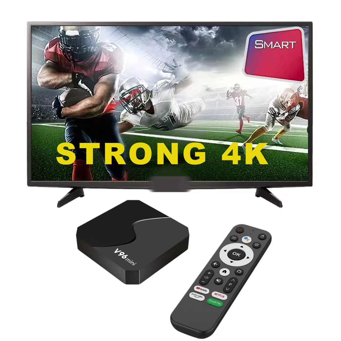 Strong 4k free test Android TV Box 1year TV channels 2GB 8GB Android 12 Dual Band WIFI Smart TV Box V96MNI 2024 Stable Fast
