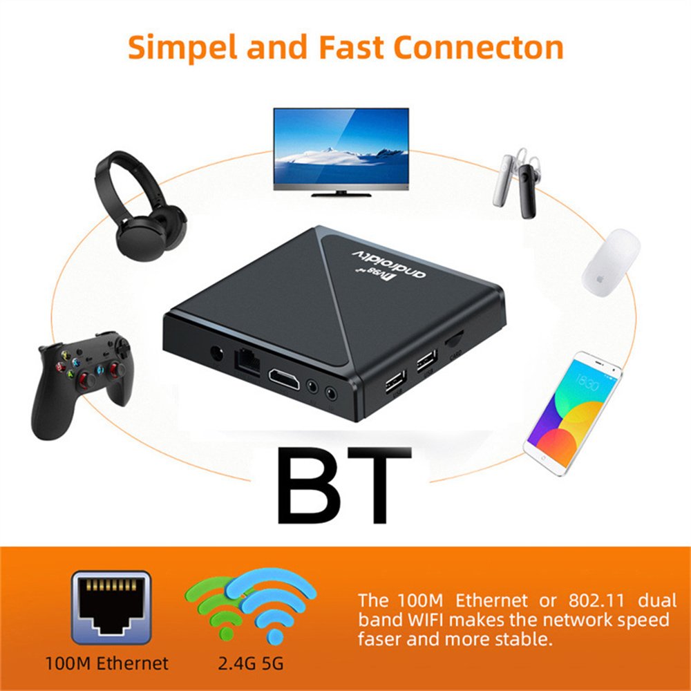 Android 14 TV98 Pro Allwinner H313 Quad Core 8k 2G 8G Remote Support IPTV 5G 2.4G Dual Wifi BT5.0 Set Top Box