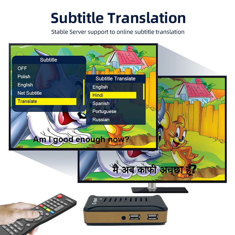 Qsport Mini Hd 1080P H264 HEVC FTA Free to Air Decoders Dvb-S2 Digital iks Server Satellite TV Receiver Set-top Box Factory OEM