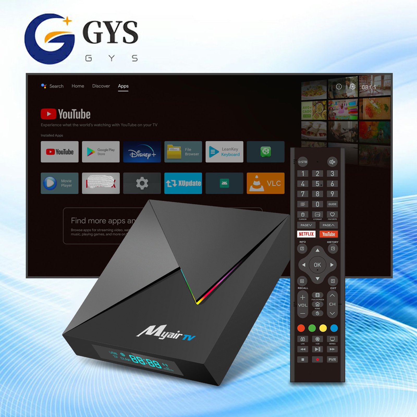 Factory outlet Android TV BOX my air tv dual Wifi 4k Iptv Tv Box amlogic s905x3 chipset with BT remote ott set- top box