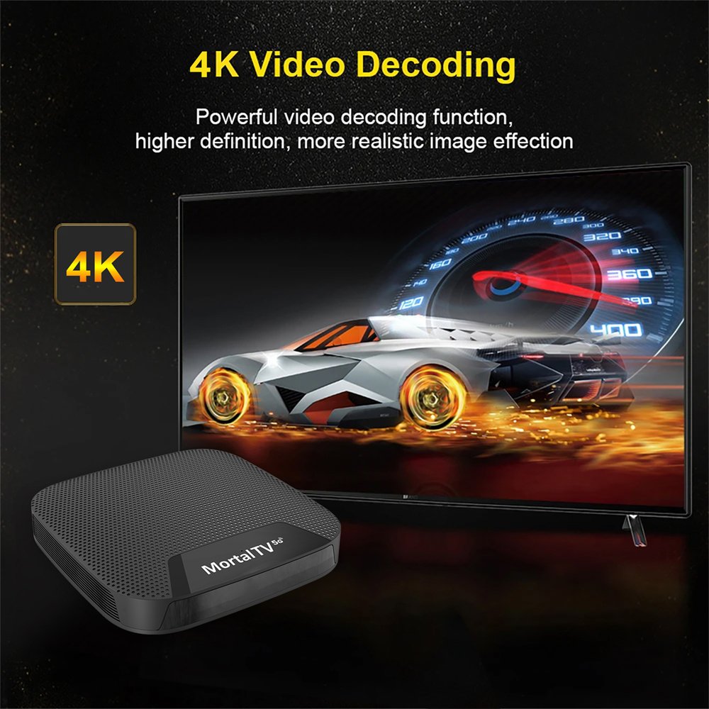 Android 14 Mortal T4 Amlogic 905L Dual Wifi BT 5.0 Voice Remote Control Support 8K Video Decoding Smart TV Box