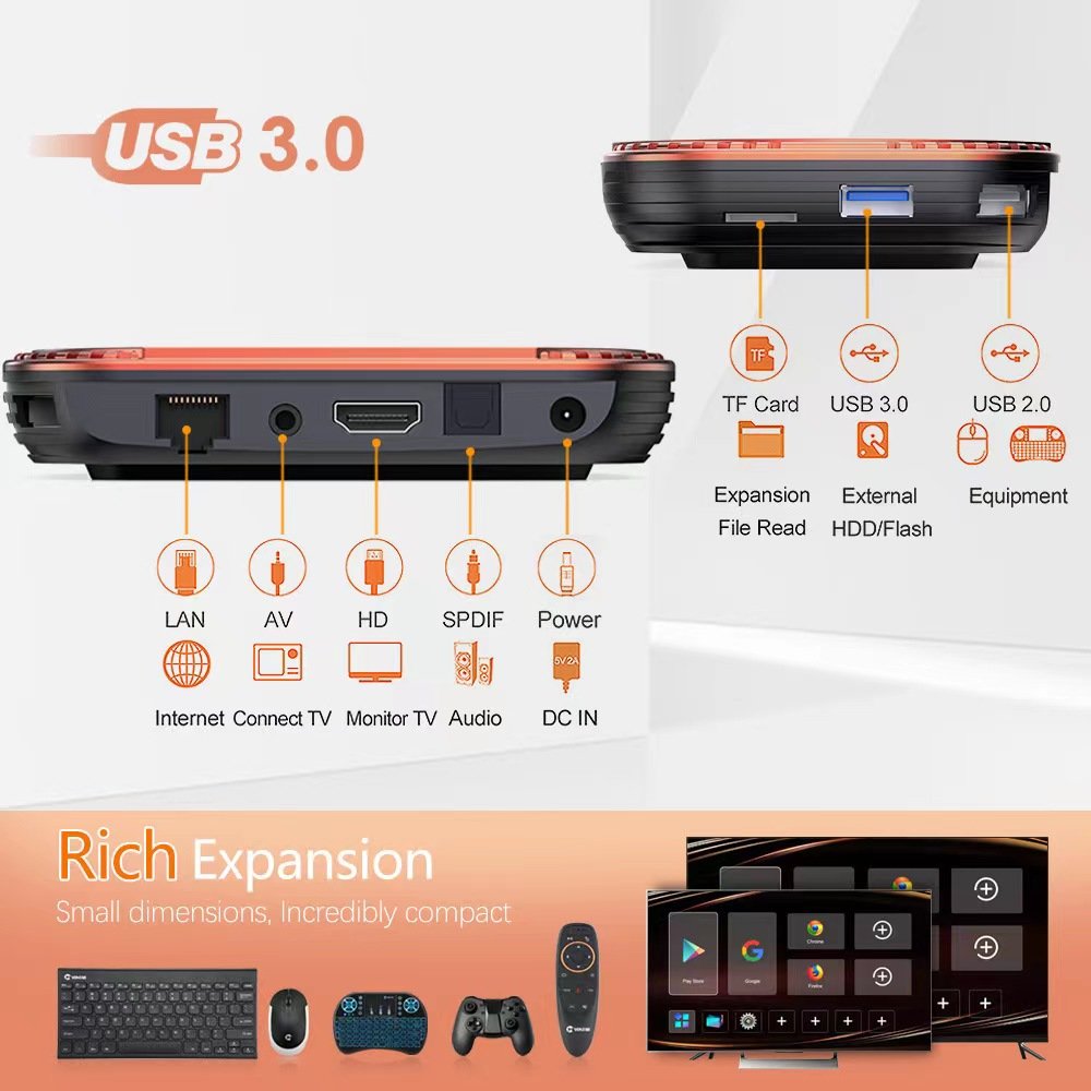 VONTAR X3 4GB 128GB 8K TV BOX Android 9 Smart Android TVBOX 9.0 Amlogic S905X3 Wifi 1080P BT 4K Set Top Box 4GB 64GB 32GB