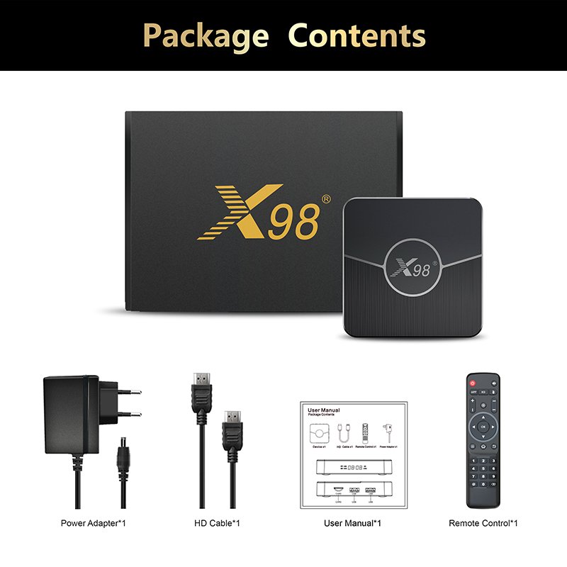 High-performance CPU Amlogic S905W2 Android 11 Smart Tv Box X98 Plus Quad Core Dual Wifi 4k AV1 Set Top Box