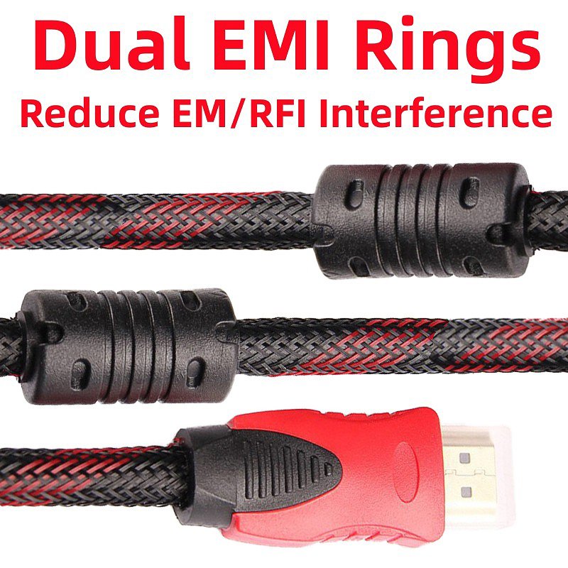 Factory Price 1.5m Red Black Net 1080P HDMI Cable Male to Male HDMI cable To Connect Phone To TV