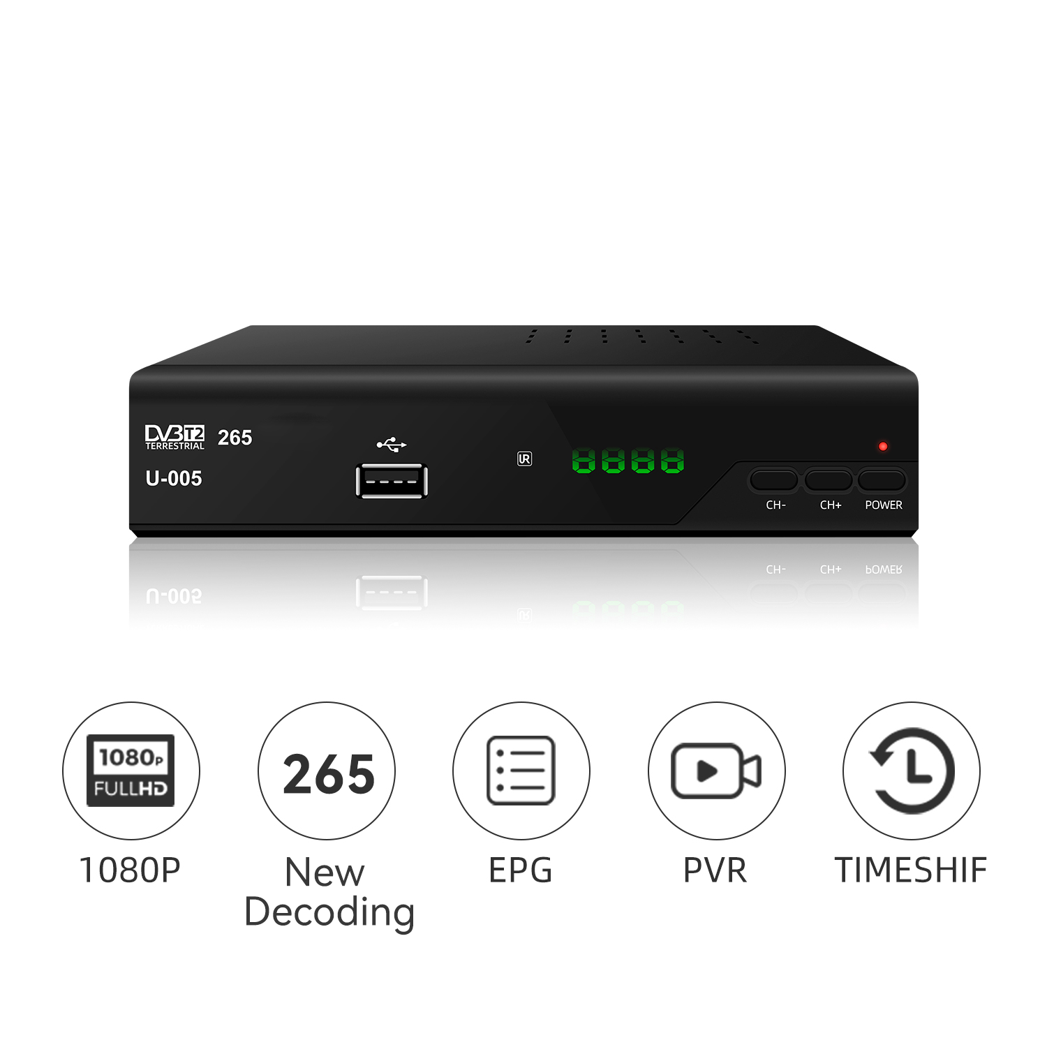 DVB-T2 H265 Europe market hd digital TV decoder with LAN Free to Air channels Support free custom set top box Free to Air