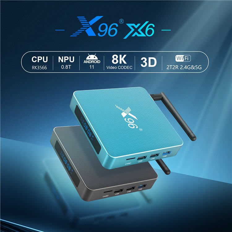 New Rockchip RK3566 Set-Top Box Metal X96 X6 8GB RAM 64GB 128GB 8K 4K HD Voice Remote Android 11 TV Box