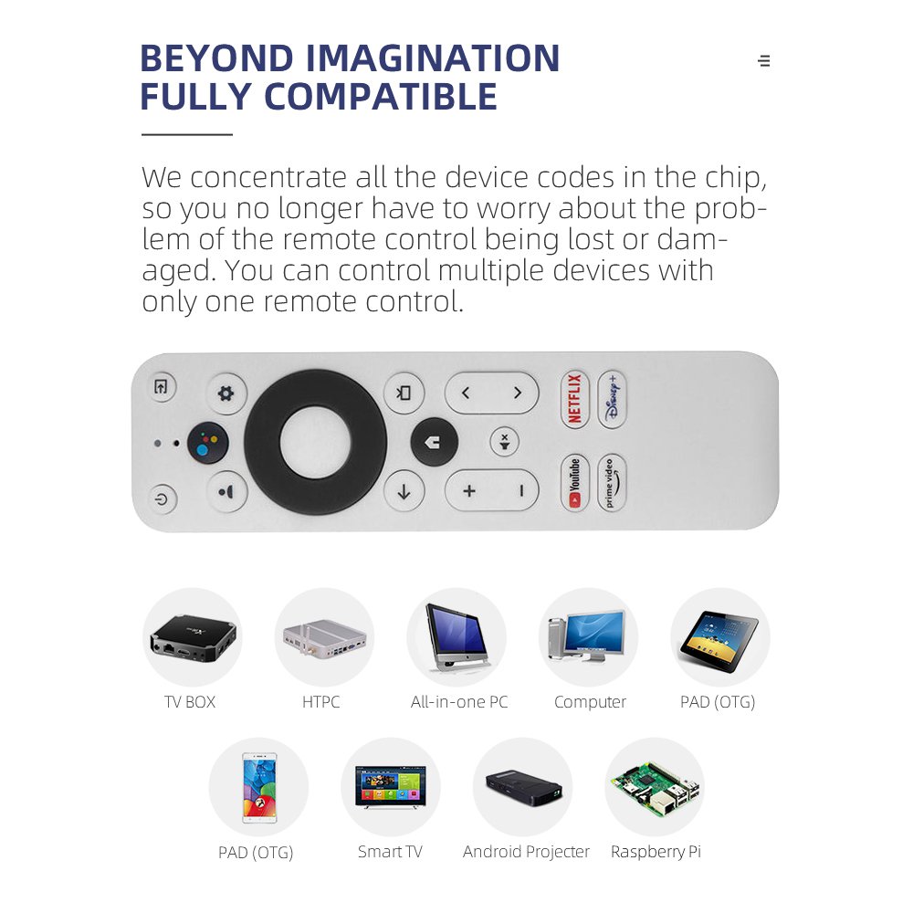 New Voice Remote control Compatible For Google TV Set-top box H96 max HAKOPRO Android MECOOL SKYWORTH Google Certified TV stick