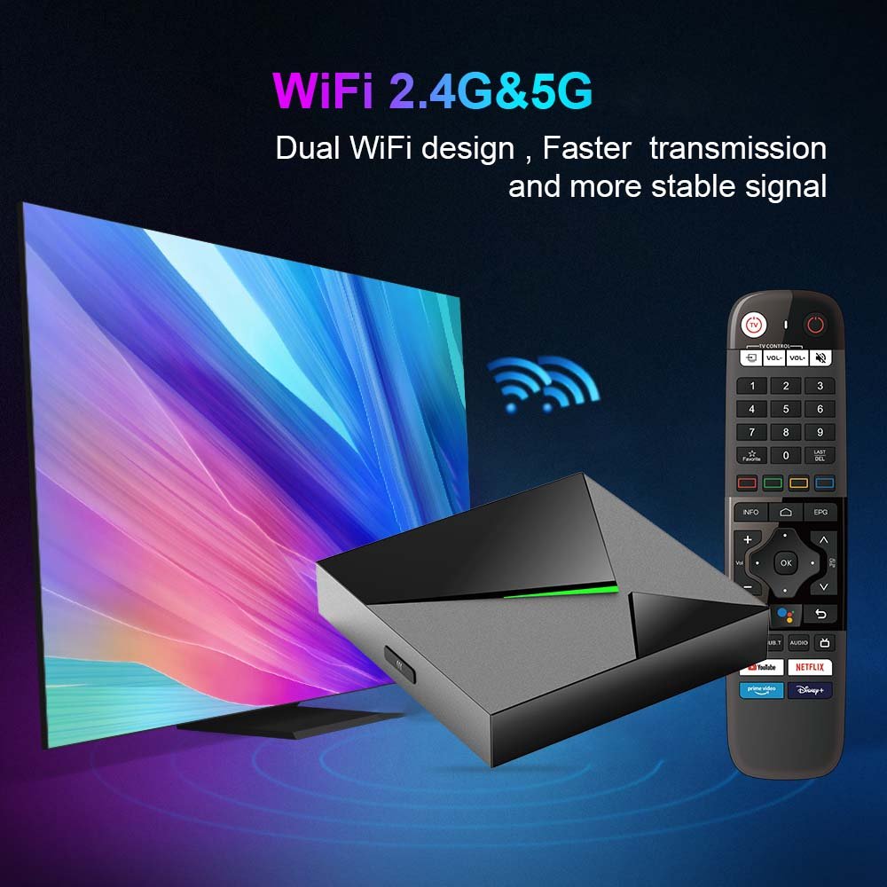 2024 New Android 11 Amlogic S905X4 TV Box 2.4G 5G Dual WiFi 32G BT4.2 4K 8K 3D 1000M Fast TV Receiver Media Player Set Top Box