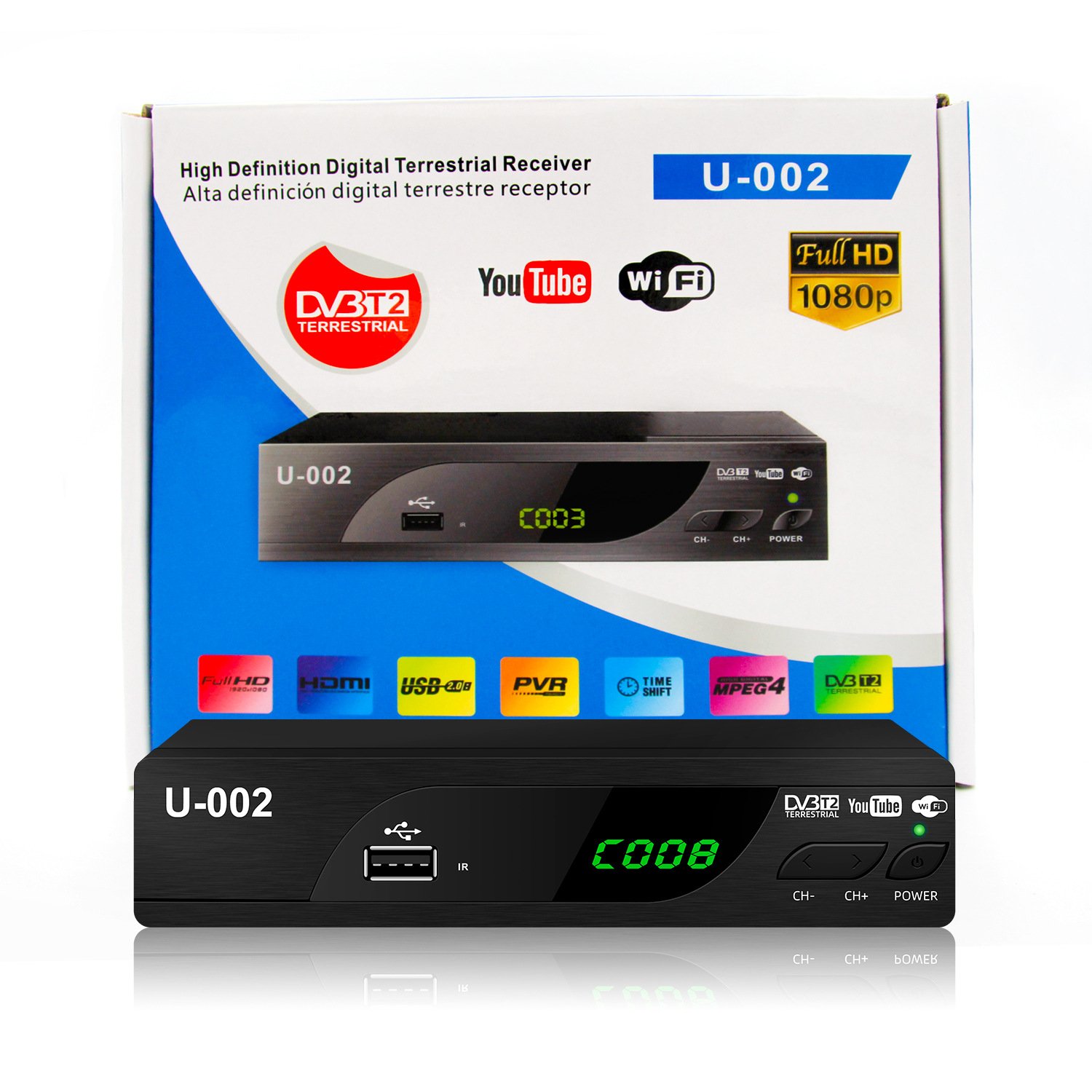 H. 264 DVB T2 terrestrial digital set-top box high-definition FTA TV receiver