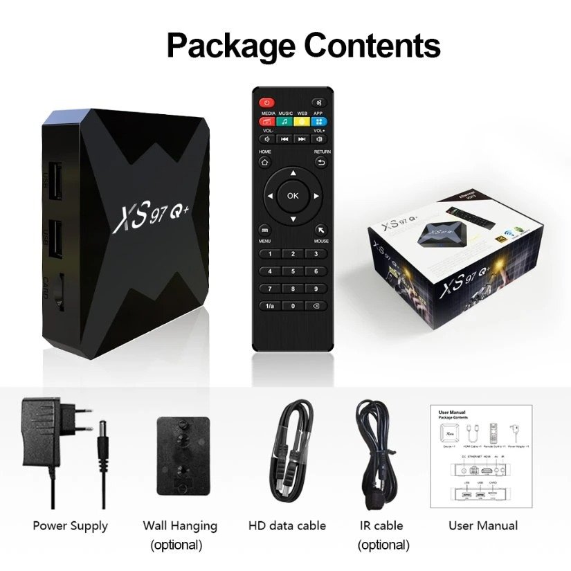 2024 Hot Selling Latest Models Xs97 Q+ Android 10.0 2.4G WiFi 4K H. 265 Hevc Android Smart Box TV with Lowest Price Set-Top Box