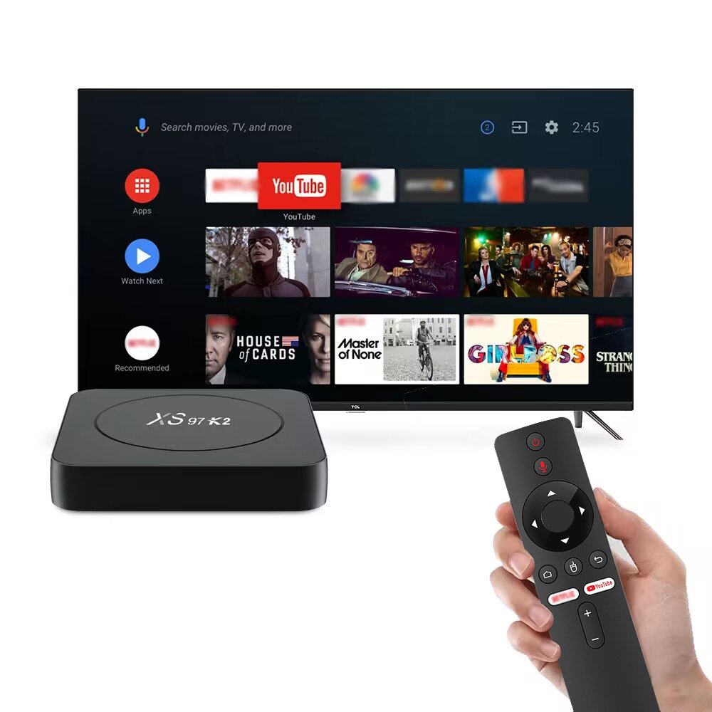 Wholesale ATV Allwinner H313 XS97 OTT Set Top Box Android 10 2GB RAM 8GB ROM 4K HD TV Box with BT Remote WiFi Features
