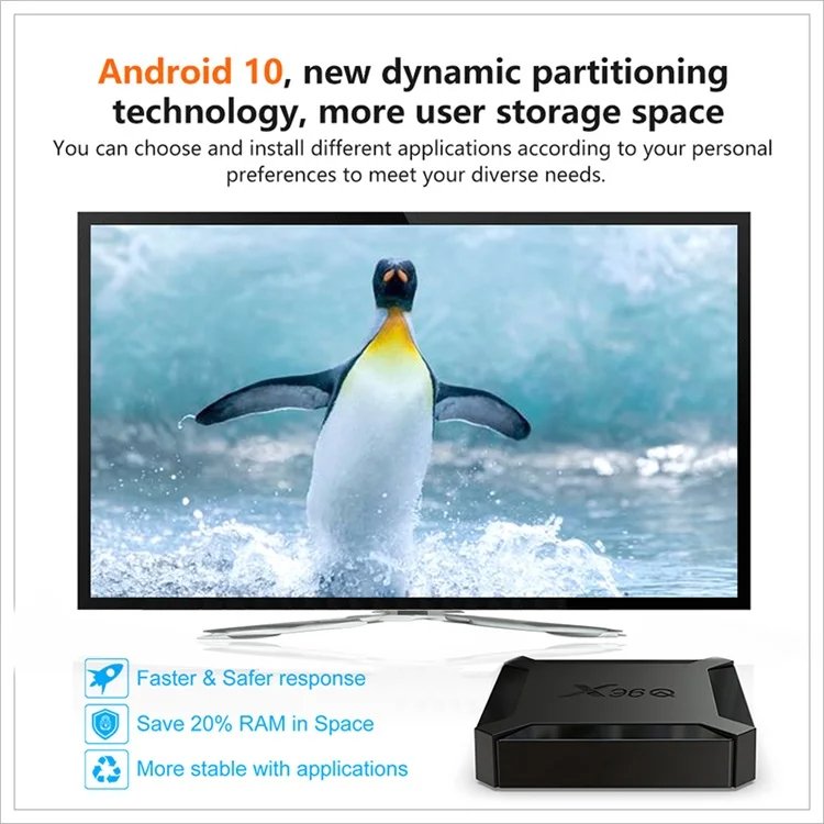 Fresh Material Xnxx Tv Box Manufacturers Set-Top Box Digital Android 10.0 Smart X96 q Allwinner H313 8K 4K Android Tv Box