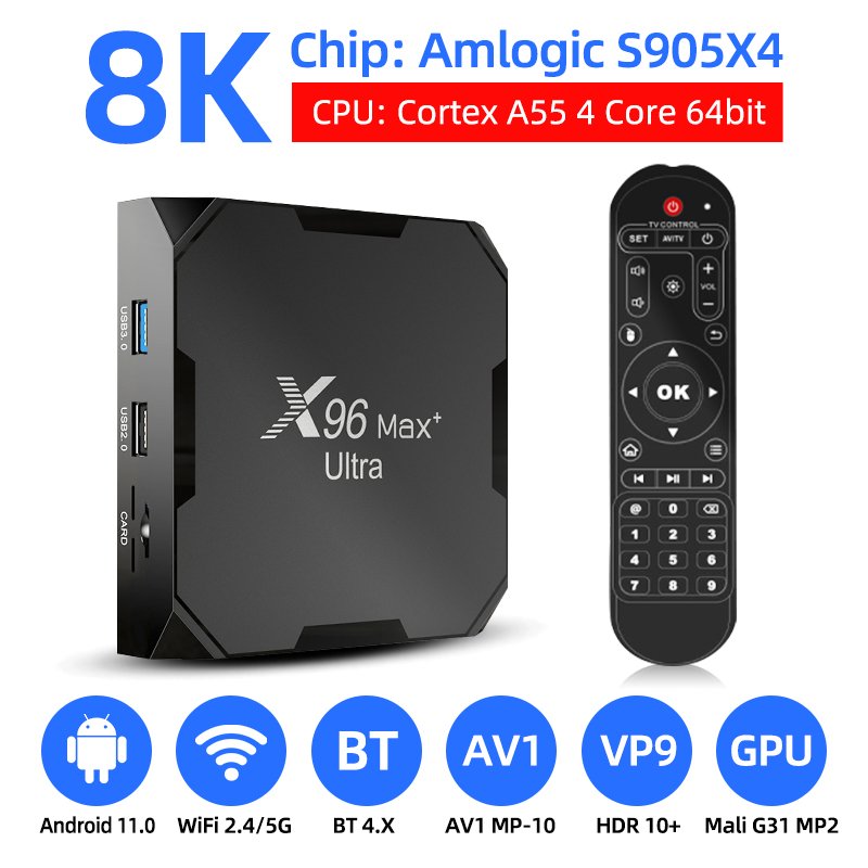 Ultra High Quality X96MAX UTRA Support Multi Languages Android TV Box Full HSD Cheap Tv Box Android 11.0 4K HSD High Definition
