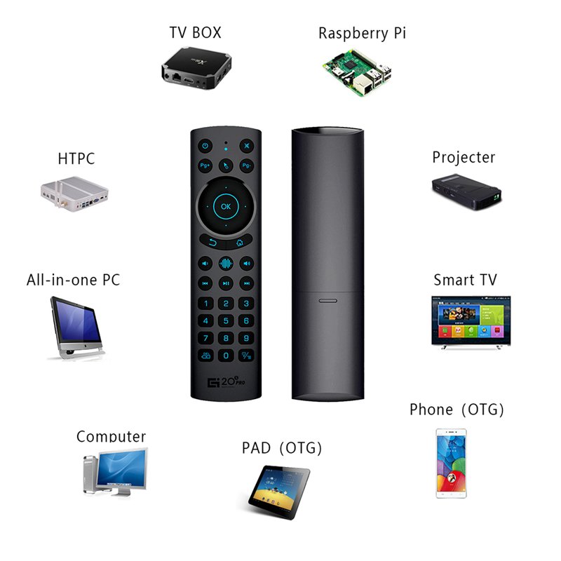 Voice Gyroscope Controls Backlight Ir Learning G10 Air Mouse for PC ABS G20S PRO BT BT Remote Control 2.4G 30 Buttons BOXPUT