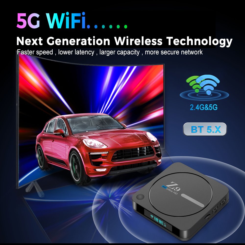 Z9 RK3528 Android Tv Box HD 8k Media Player Android13 Smart Tv BT Voice remote 2.4G/5G Dual wifi 2G 4G 16G 32G 64G Set-top Box