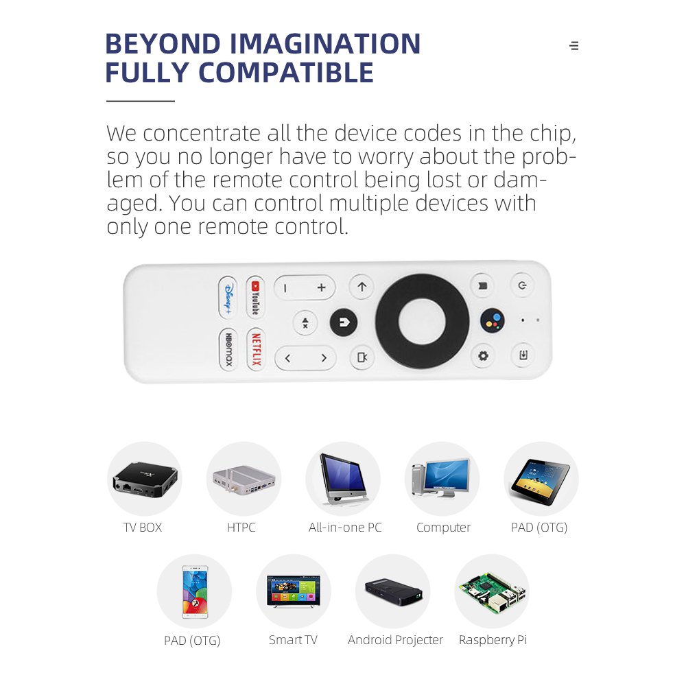 New Voice Remote control Compatible For Google TV Set-top box H96 max HAKOPRO Android MECOOL SKYWORTH Google Certified TV stick