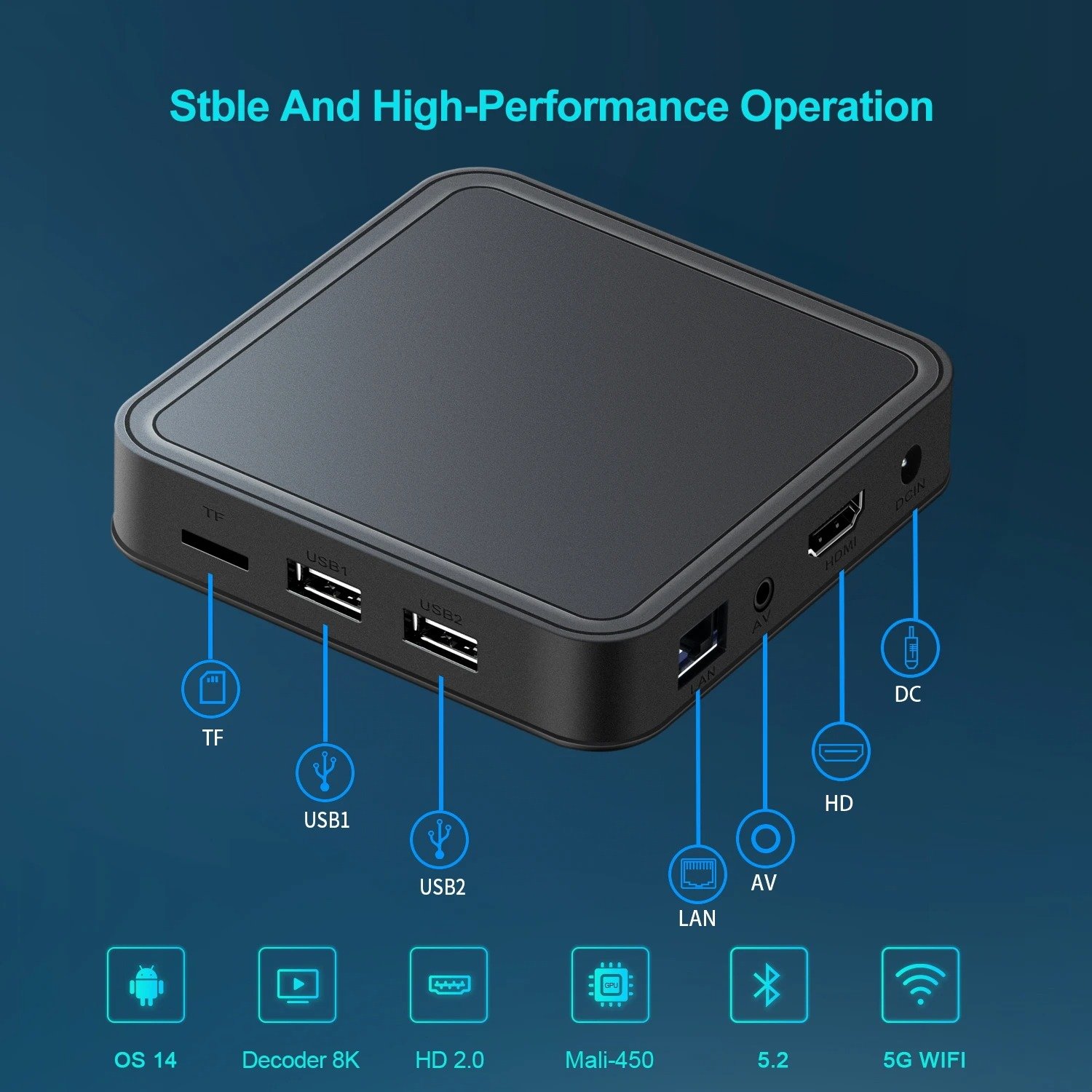 2024 TV98 PRO TV Box Android 14 ATV Allwinner H313 Quad Core 5G Dual Wifi 8K 4K Media Player Voice Remote Control Set Top Box