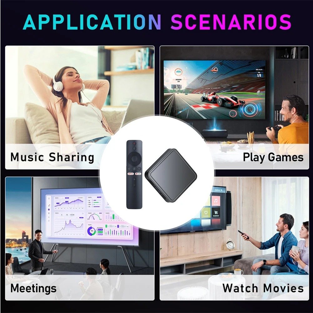 2024 TV98 PRO TV Box Android 14 ATV Allwinner H313 Quad Core 5G Dual Wifi 8K 4K Media Player Voice Remote Control Set Top Box