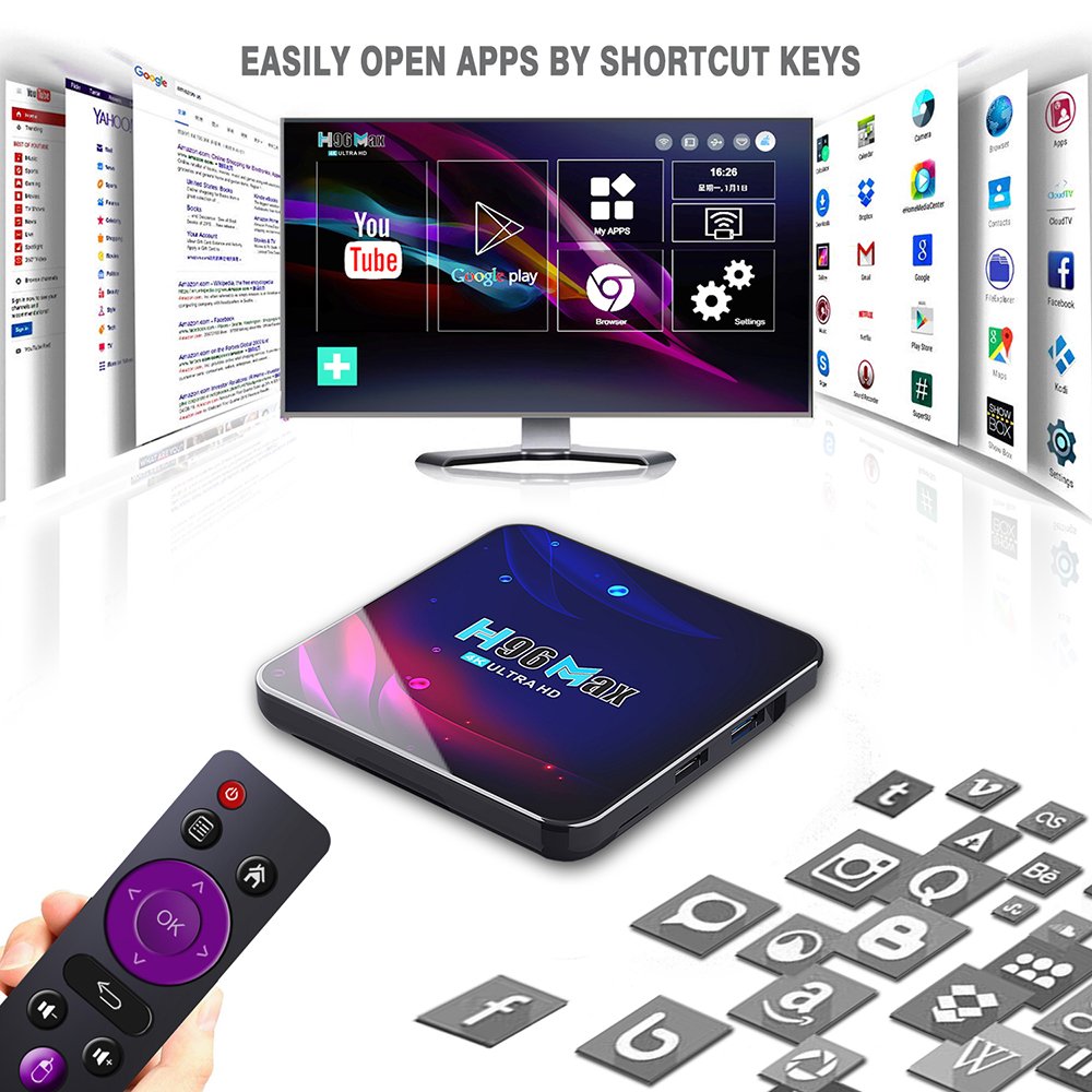 Hotselling android 11 quad core set top box 100M Lan 4K dual wifi 4gb tv box h96 max v11