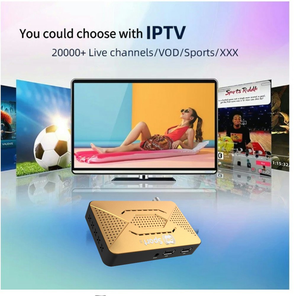 2024 New h.265 DVB-S2 iks server Digital Satellite TV Receiver h265 hevc 24h-Sport II FTA Decoder IP*TV Set Top Box for Africa