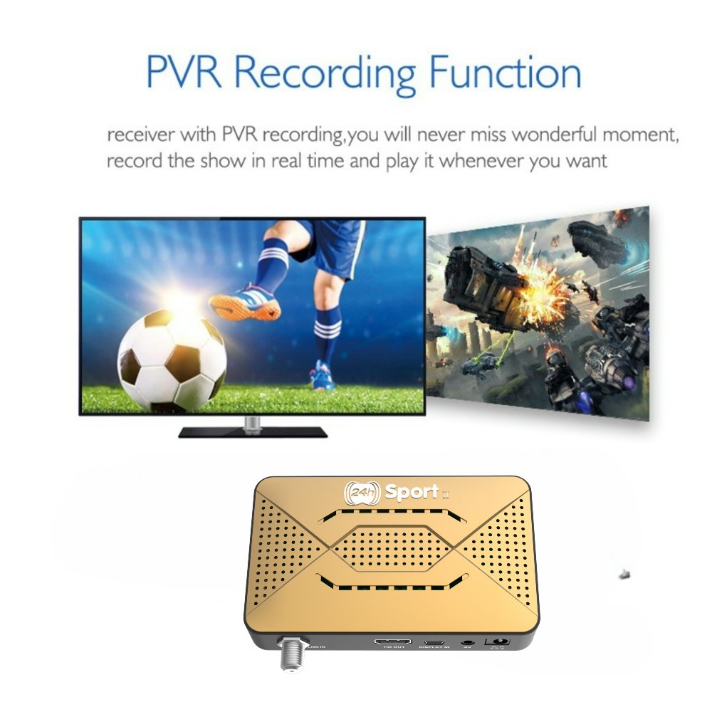 2024 New h.265 DVB-S2 iks server Digital Satellite TV Receiver h265 hevc 24h-Sport II FTA Decoder IP*TV Set Top Box for Africa