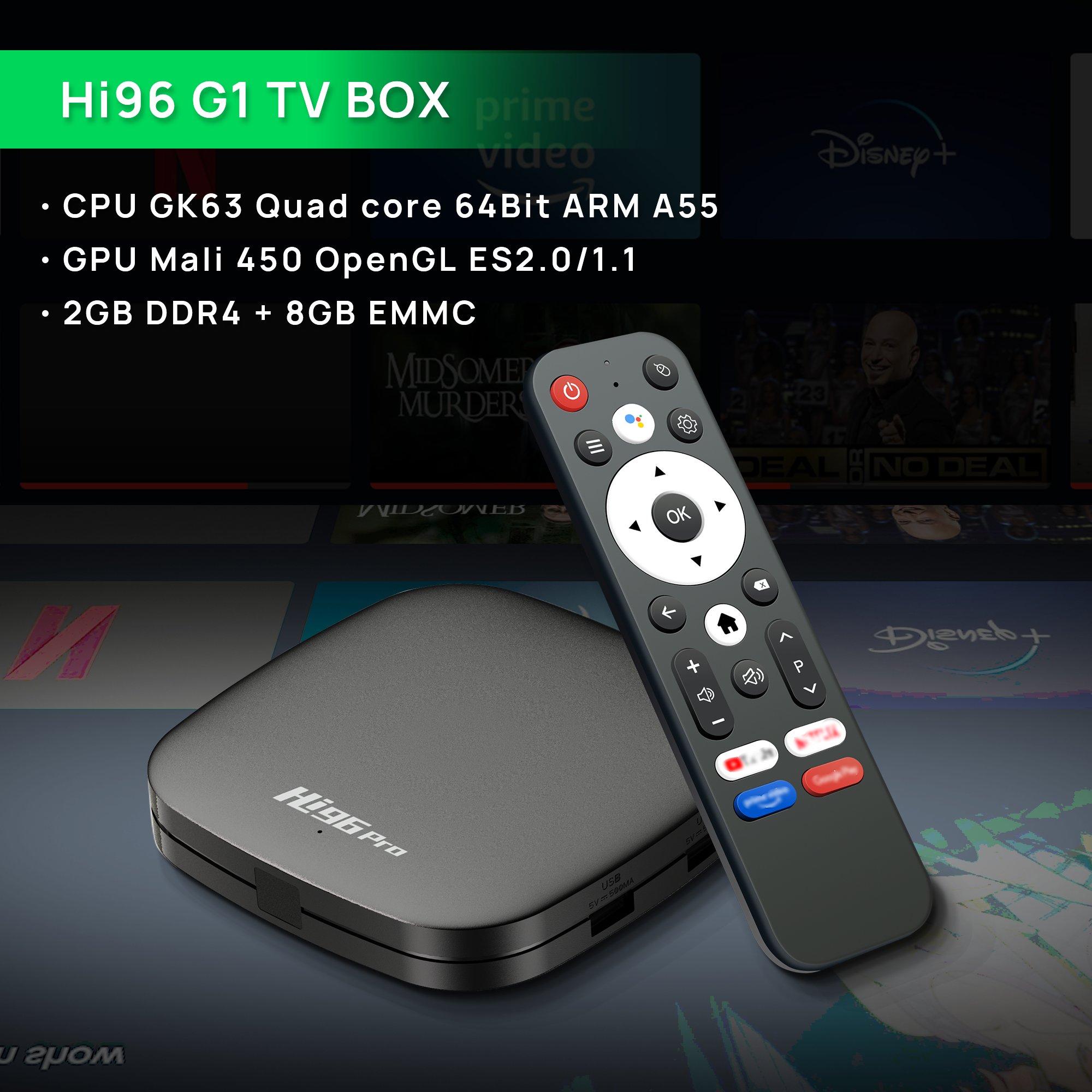 Newest Smart tv box Hi96 G1 GK632X 2.4G 5G 4K Media Player BT4.2 Set Top Box Android 11 Tv Box