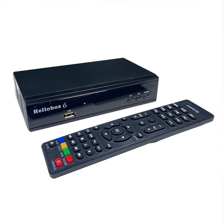 Newest hellobox 6 Fully SD/HD DVB-S2/S2X compliant support full HD 1080p set top box DVB-S2 H.265 Satellite Receive