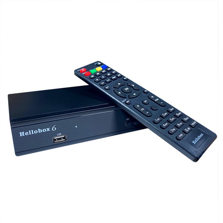 Newest hellobox 6 Fully SD/HD DVB-S2/S2X compliant support full HD 1080p set top box DVB-S2 H.265 Satellite Receive