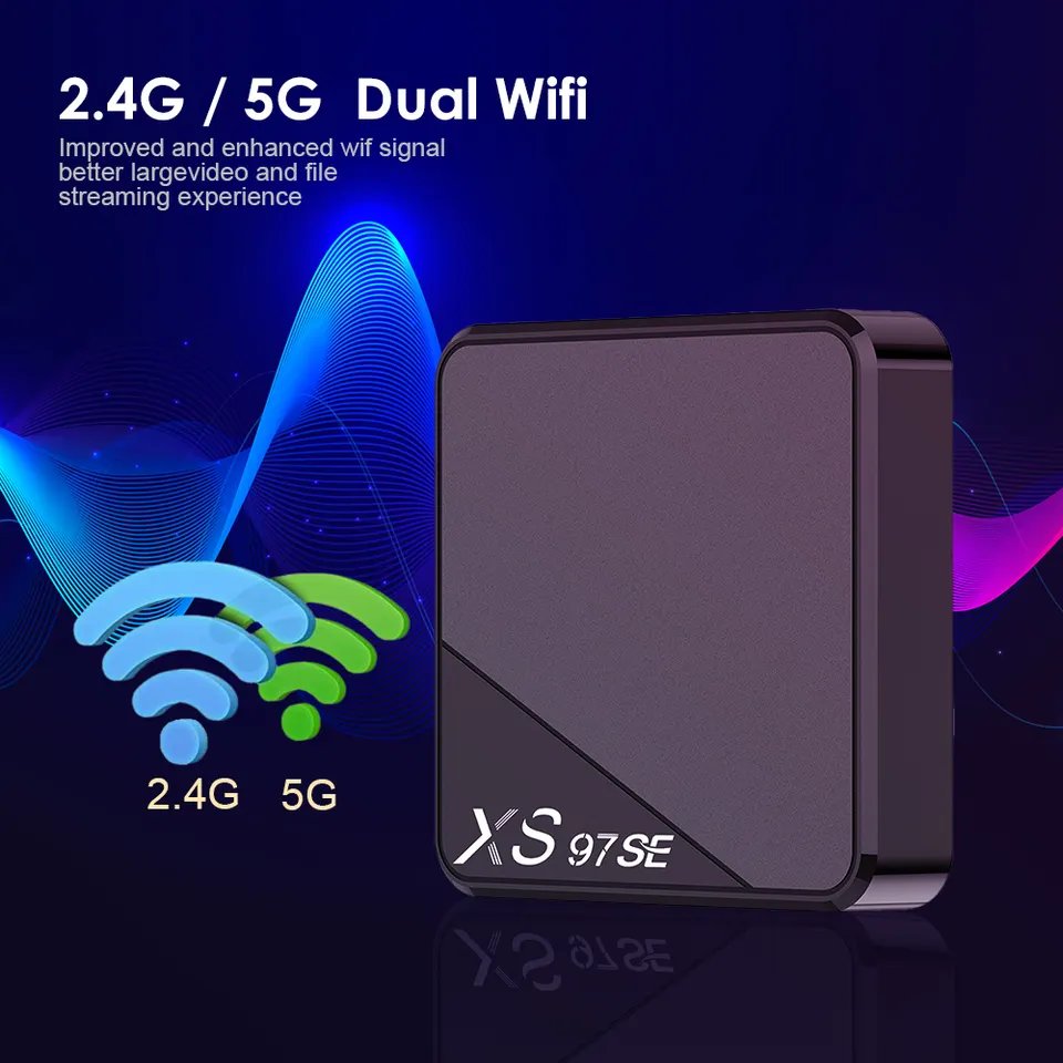 QUNSHITECH Wholesale Customizable 4K/HD/HDR Wireless OTT Set-Top Box Quad-Core Streaming Media Player Smart Android Tv Box