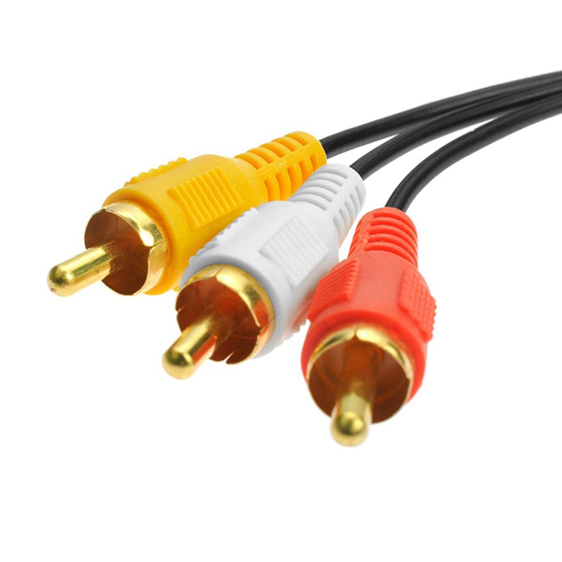 RGB Red White Yellow Gold Nickle Plated AV 3RCA To 3RCA Sexi Audio Video Cable 3 RCA Cable For VCR DVD Set-Top Box HDTV