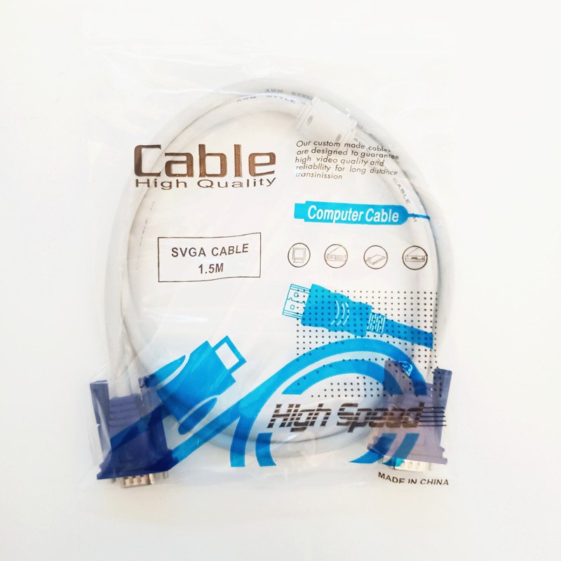 Blue&White Ultra High Speed computer cable Full HD 1080P 3+4 15 Pin Male to Male VGA Cable for PC Laptop TV and Projector