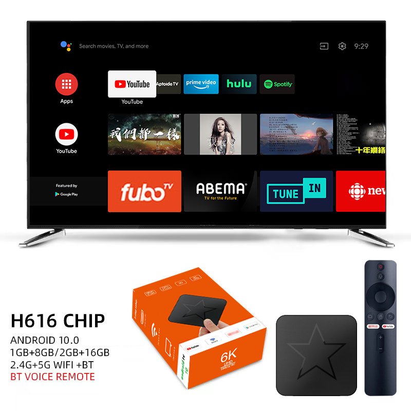 H616 4K Mi Set-top box ATV Android TV Box Q7 Xnxx Tv Box Manufacturers Streaming Device