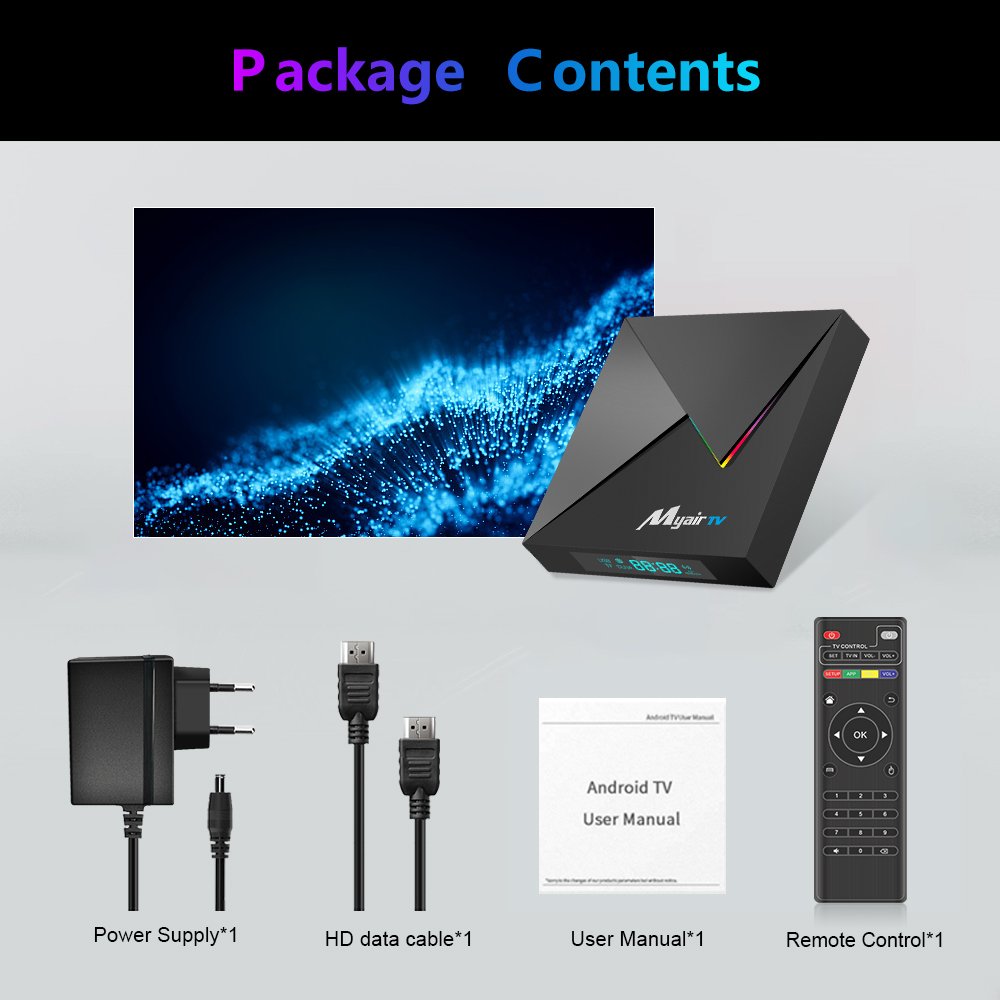 Custom Android 11 OS Set Top Box Myair TV2 S905W2 2G 16G RAM Media Player 4K Smart tv box OEM support free test