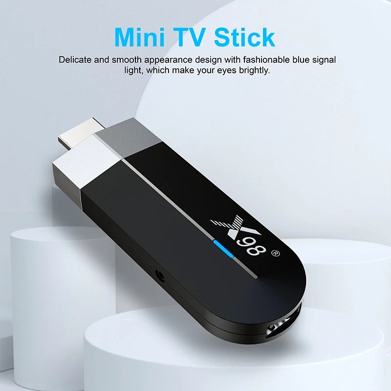 Mini TV Stick X98 S500 Amlogic S905Y4 4K TV Box Quad Core 2G 16G 4G 32G Dual WiFi Set Top Box Media Player Mini TV Box