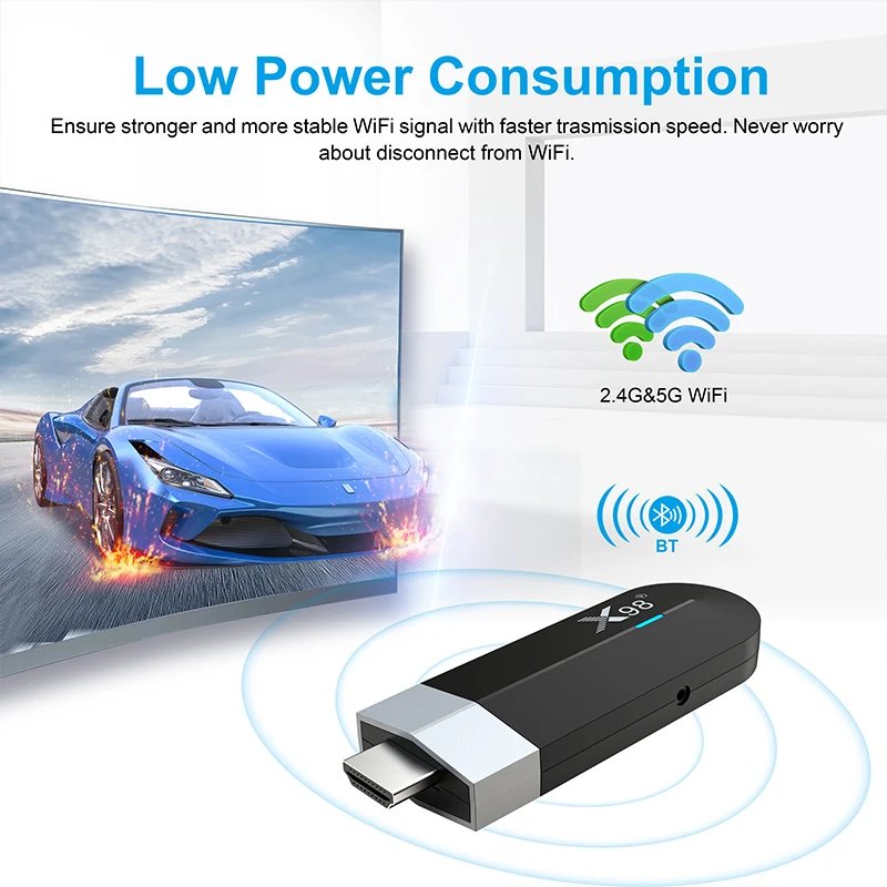 Mini TV Stick X98 S500 Amlogic S905Y4 4K TV Box Quad Core 2G 16G 4G 32G Dual WiFi Set Top Box Media Player Mini TV Box
