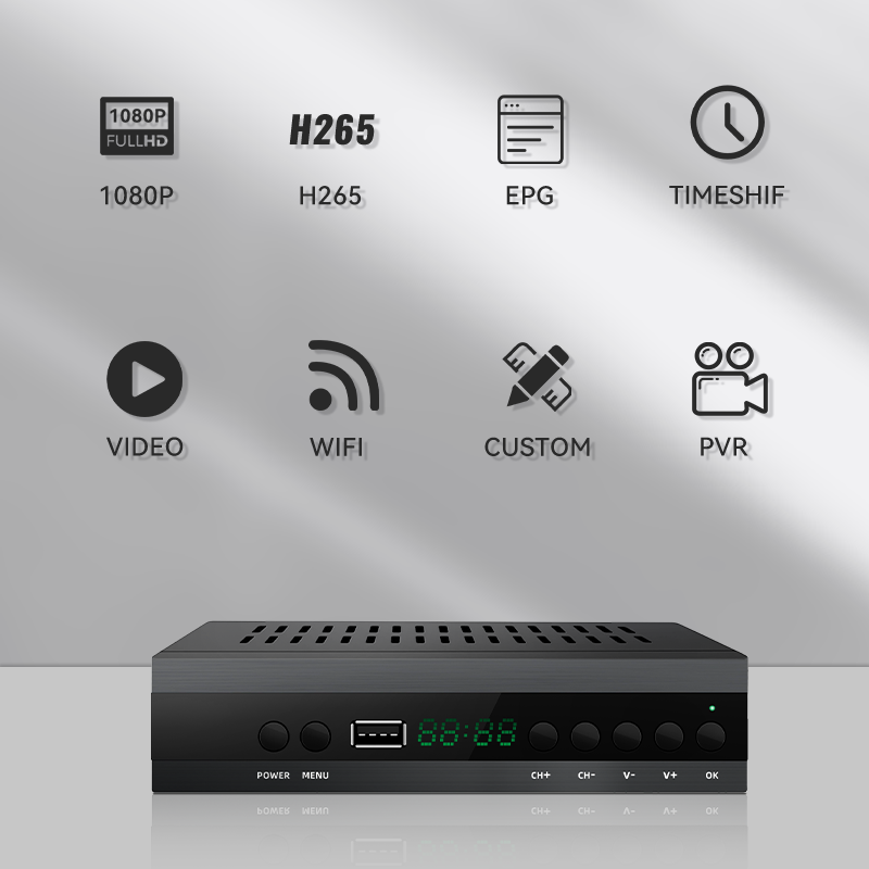 OEM/ODM Spain TDT Decoder DVB-T2 H265 Terrestrial Digital Receiver MPEG4 Media PVR Set Top Box