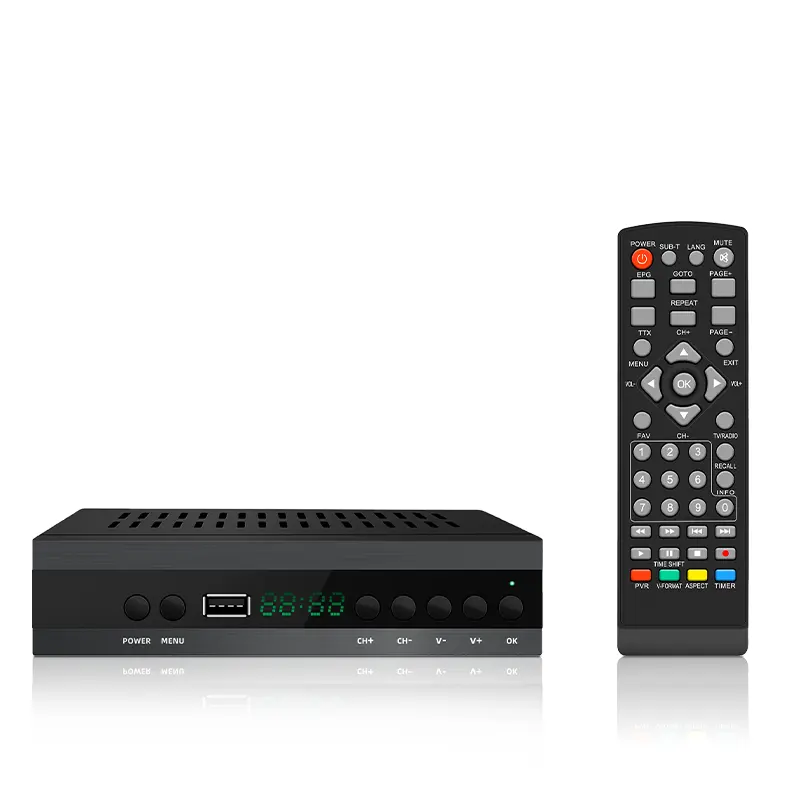 Factory price terrestrial digital TV receiver FTA decoder 10bit tv tuner decoder TDT DVB-T2 set top box