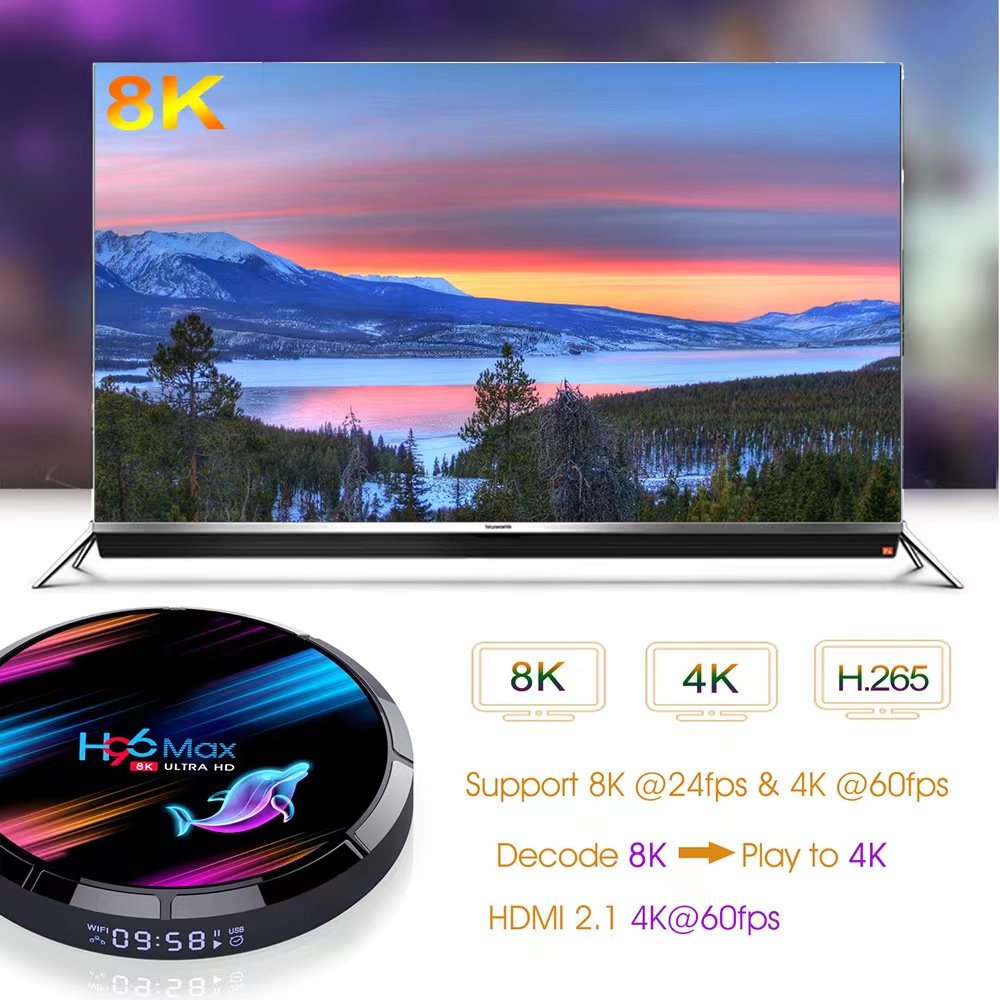Wholesale Set Top Box H96max X3 Quad Core Rk3228A Android 10 Smart Streaming Device 8K Android TV Box with 12 Months Free IPTV