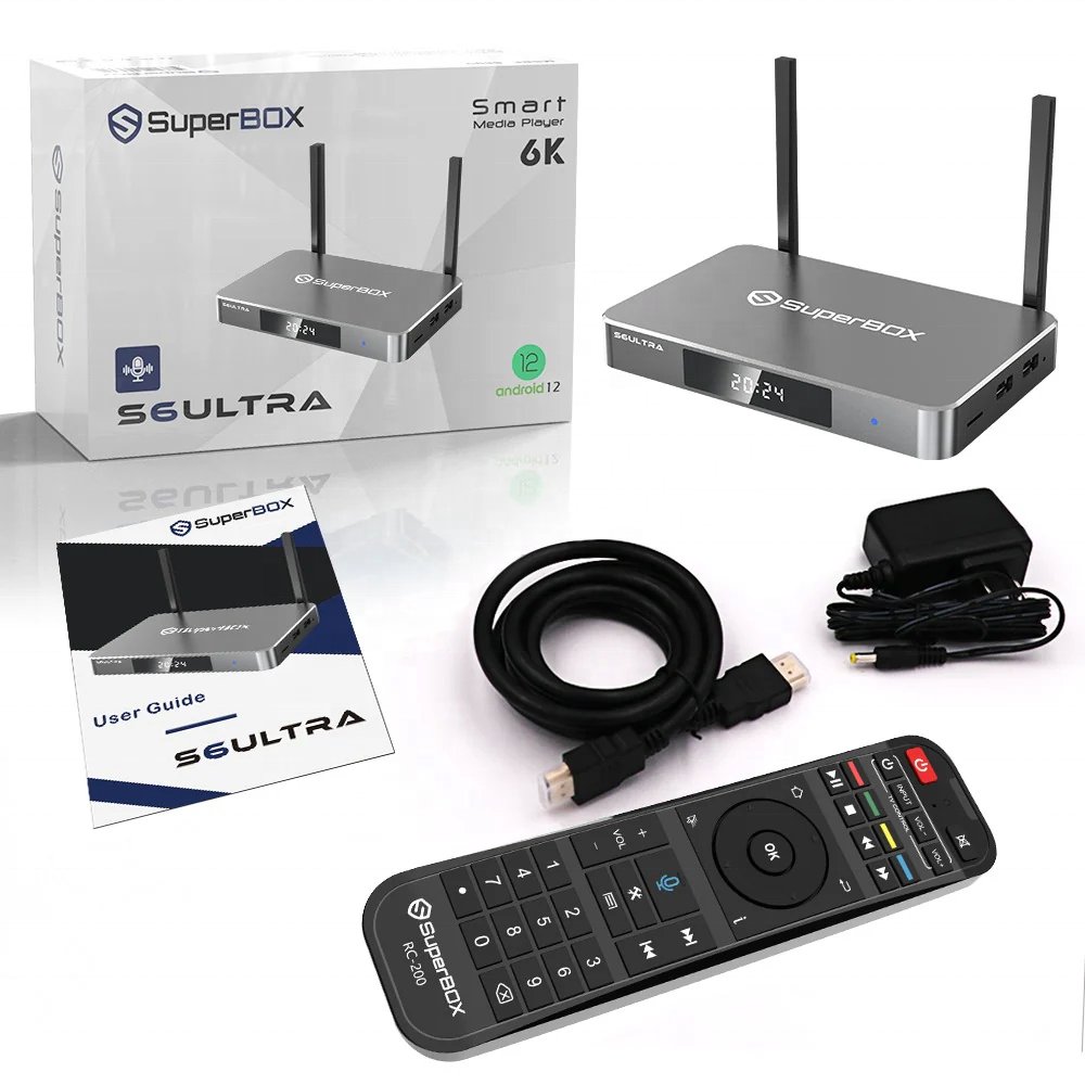 Superbox S6 Ultra S6 Max Popular Android TV Box with Android 12 OS Supports 6K Resolution Original and Hot Sale Set-Top Box