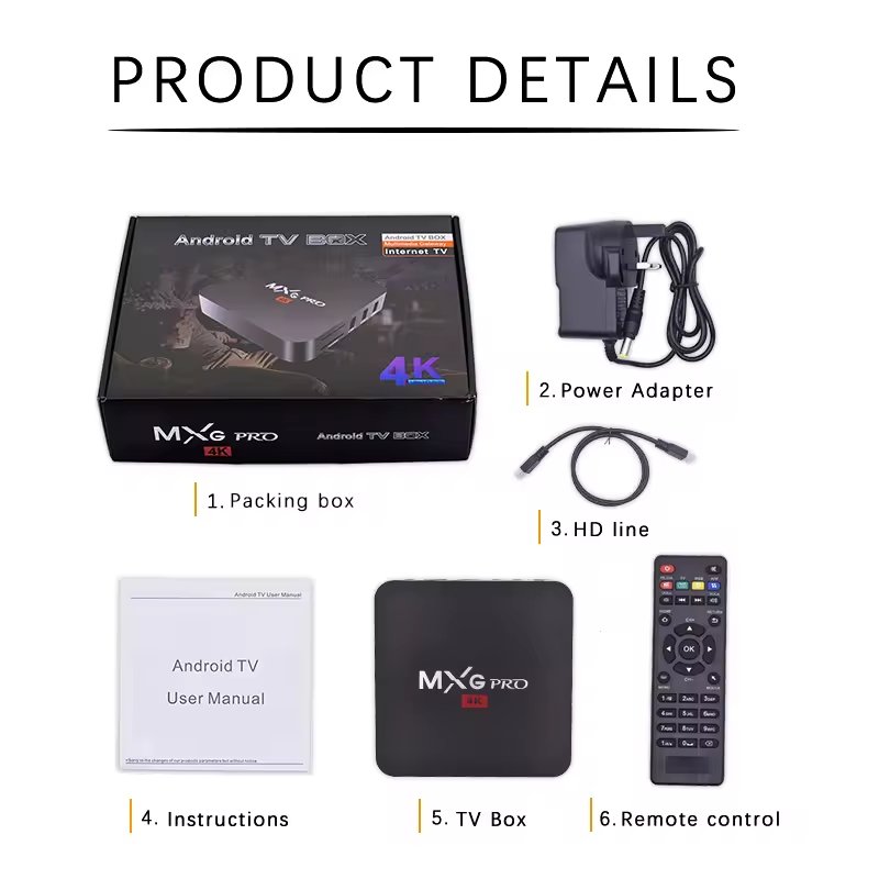 4K MXQPRO 5G Rockchip rk3128 4K Android tv box smart tv box 4k Smart Direct supply Media Player High Resolution 4K TV BOX