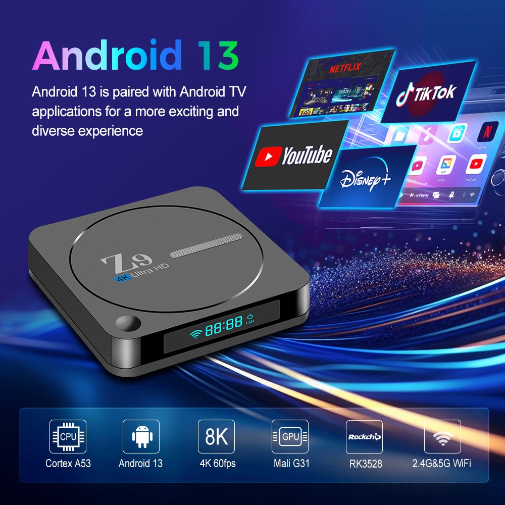 2024 Smart 8k Digital Converter Internet Tv Iptv Subscription Android Set Top Box