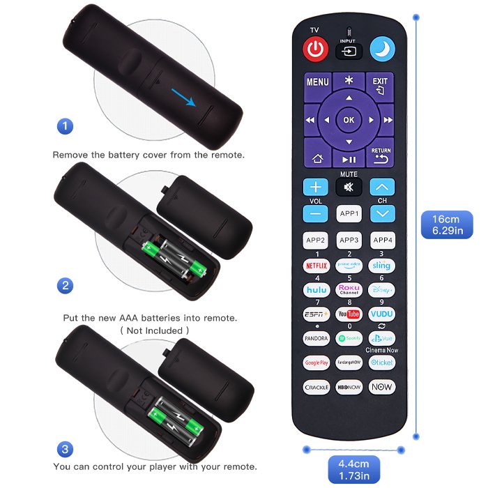 Customize Riry Replacement ROKU TV Universal Remote Control ABS ROKU Box Remote Control