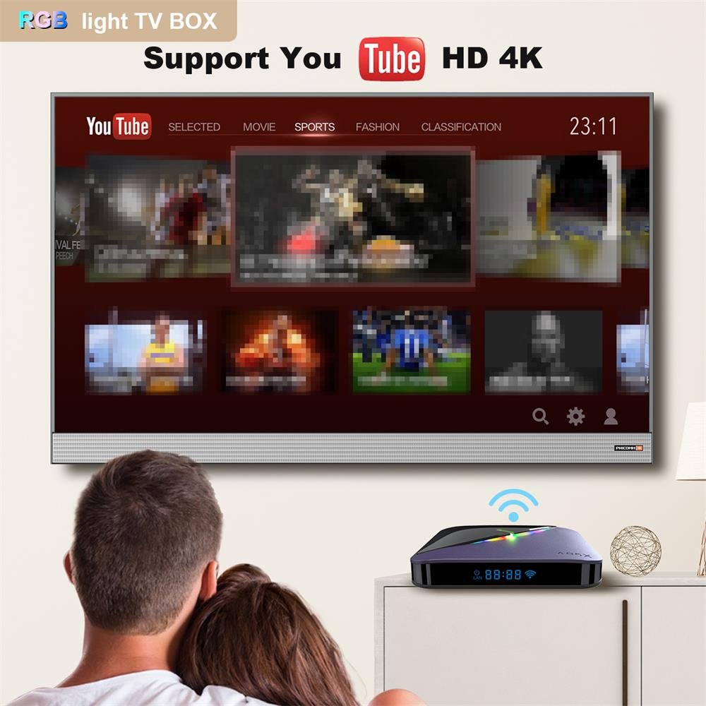 Full HD 4k android 11 BT5.0 Dual WiFi 6 1080P Quad Core A95X F3AIR II android tv box 4gb