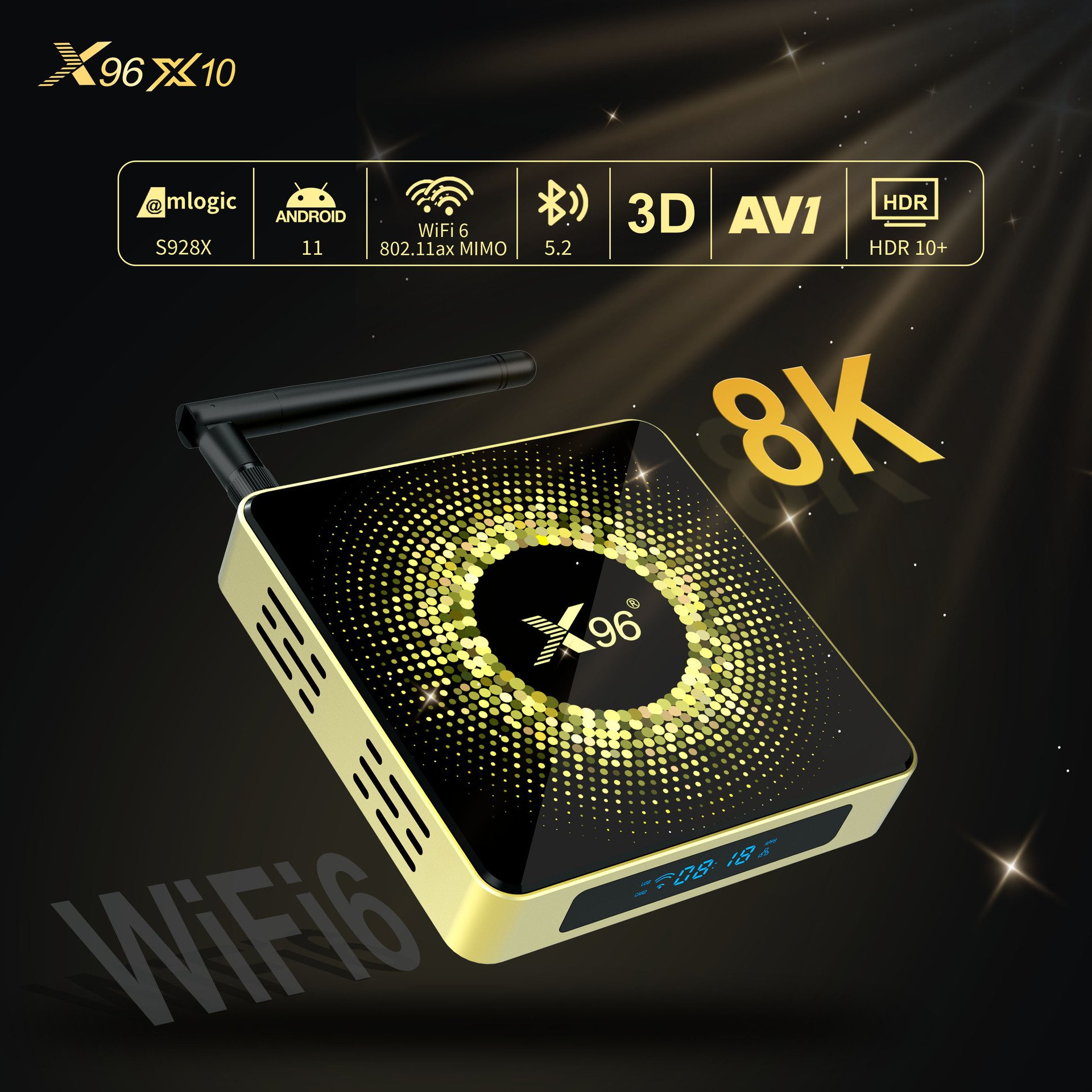 X96X10 S928X Set Top Box Android 11 Bluetooth Voice 8K Dual WiFi6 Gigabit TV box TV box